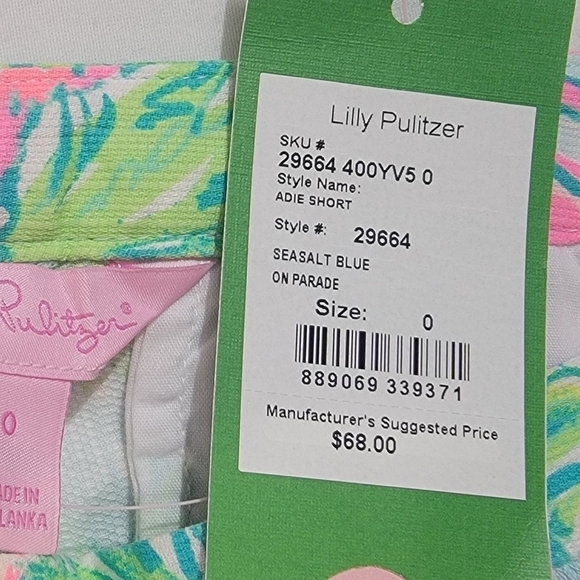 Lilly Pulitzer Adie Short Seasalt Blue on Paradise Women's Size 0 - Picture 7 of 10